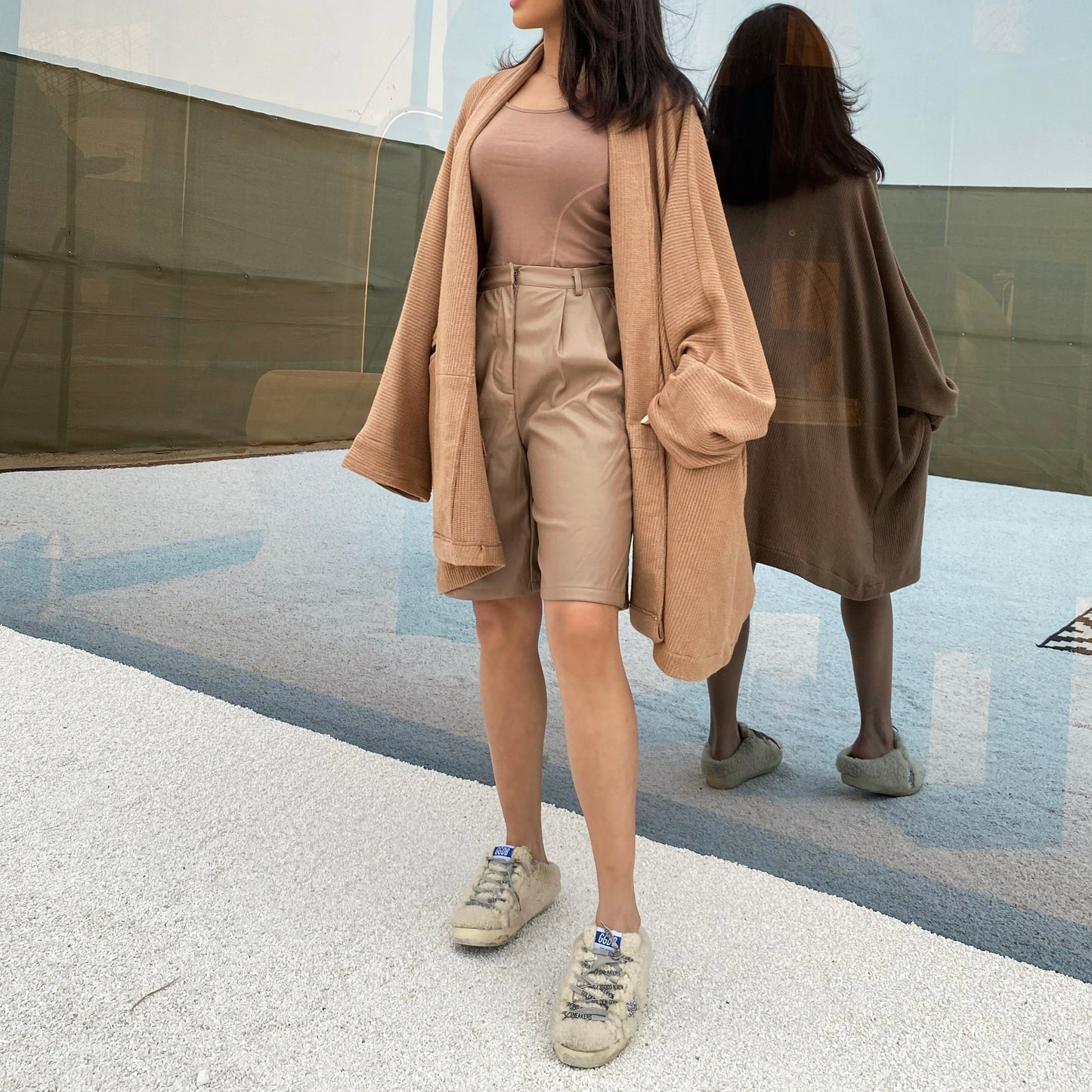 KNIT CARDIGAN - BROWN