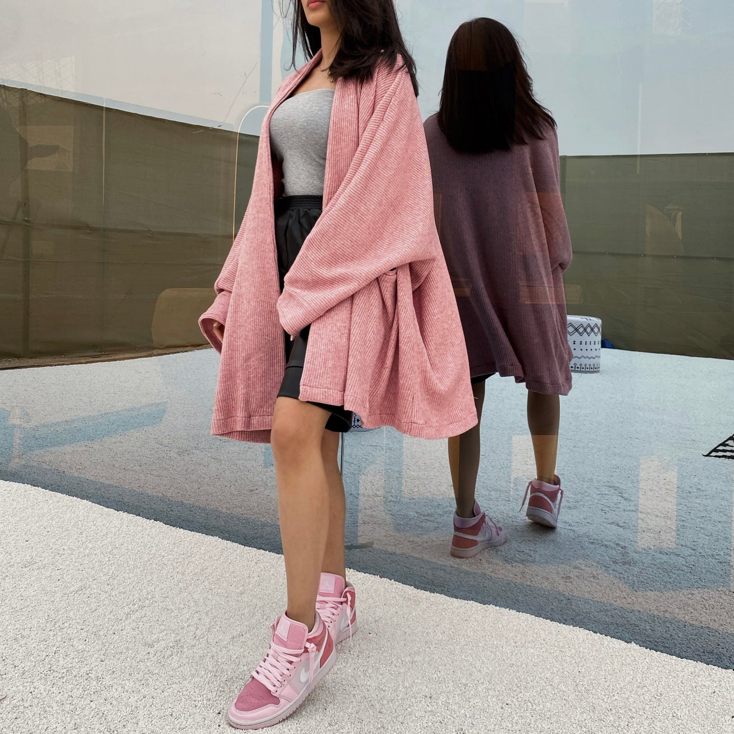 KNIT CARDIGAN - PINK