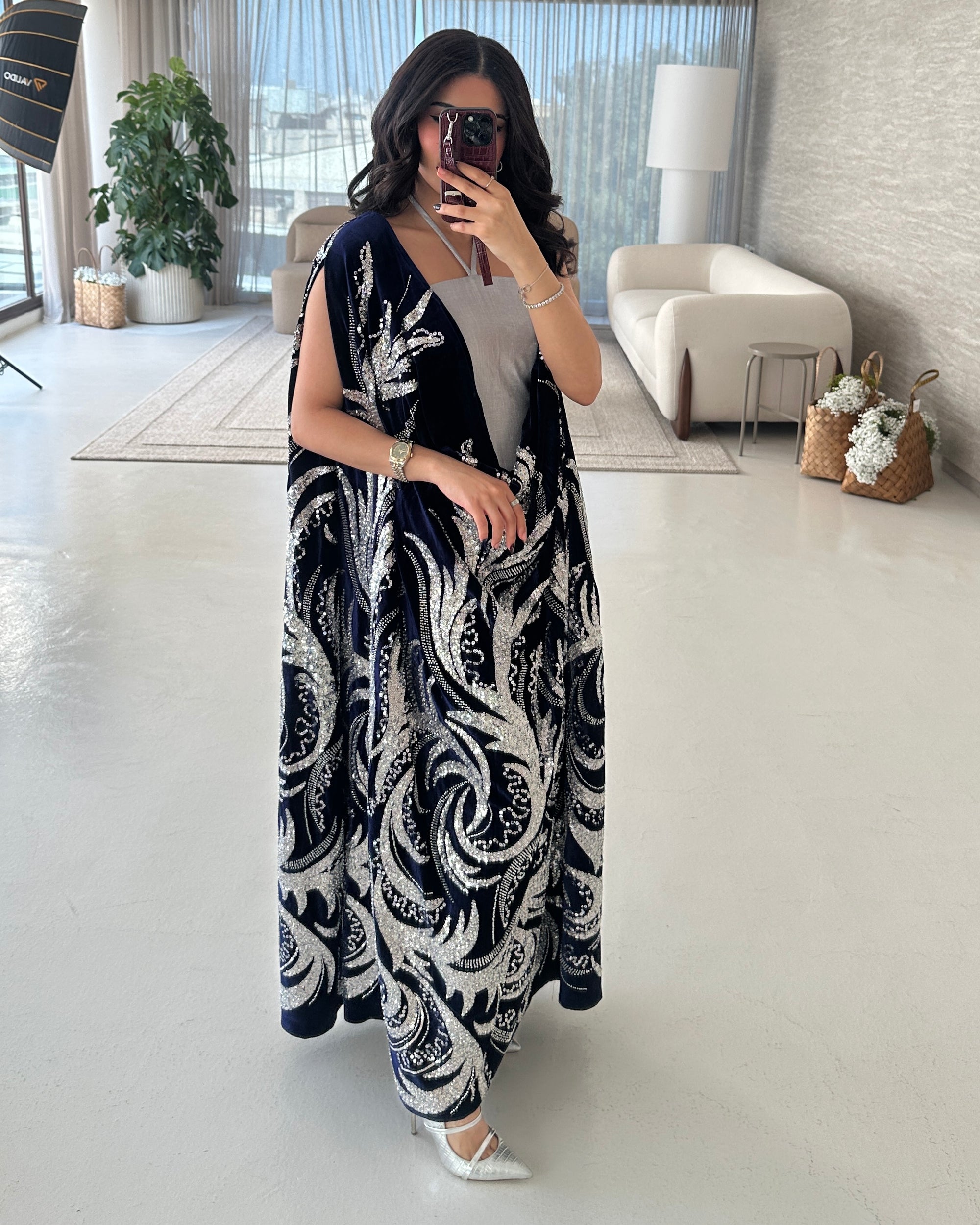 Drape velvet blue