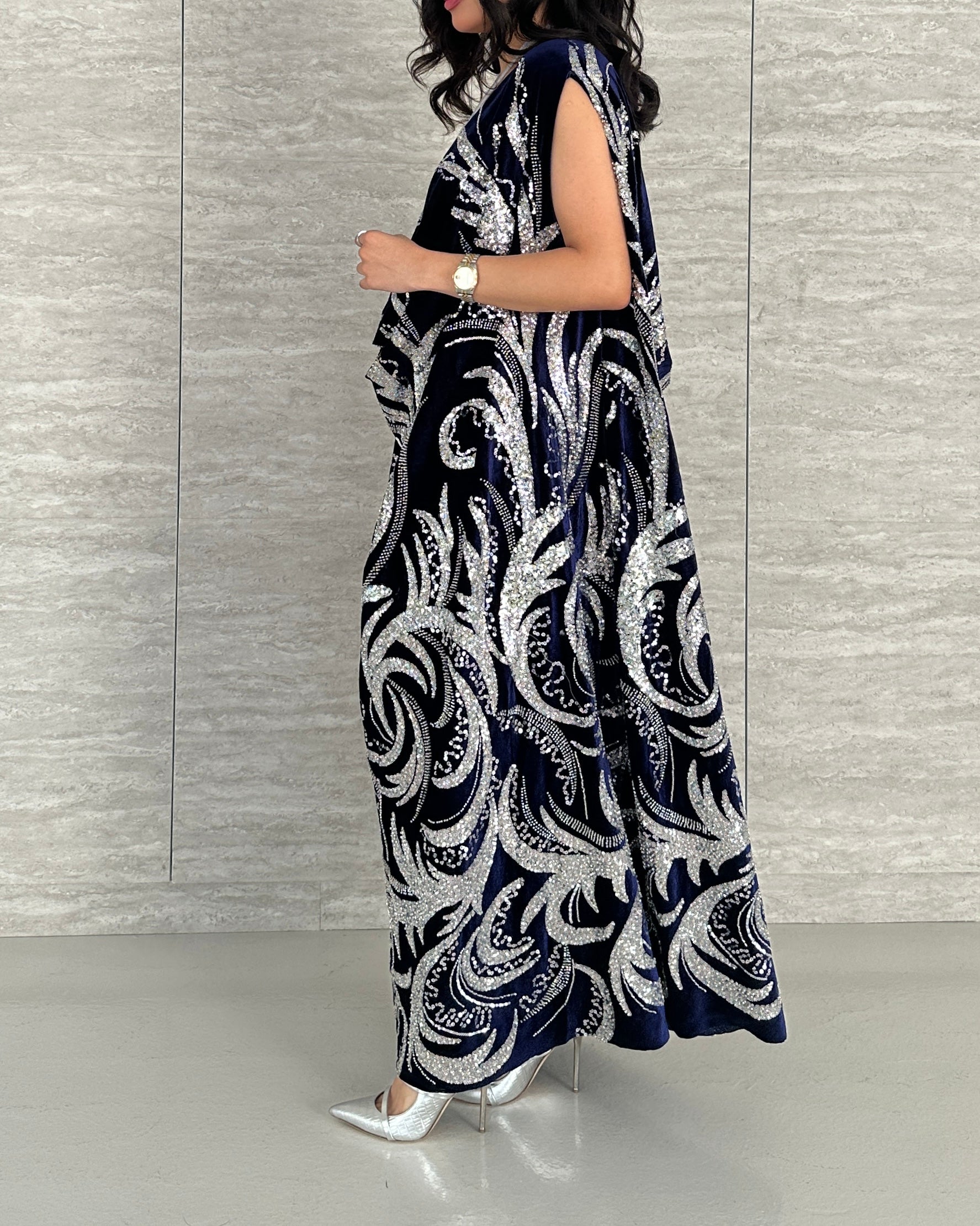 Drape velvet blue
