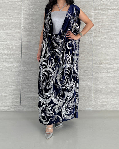 Drape velvet blue