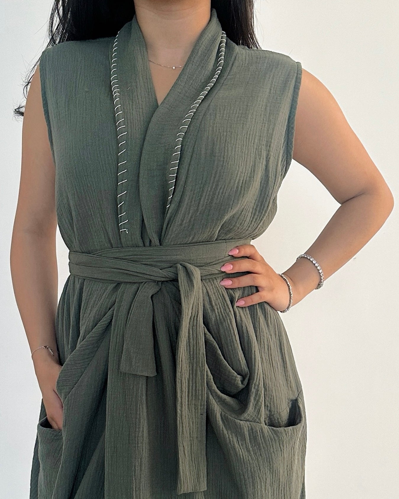 BELTED KAFTAN - SAGE