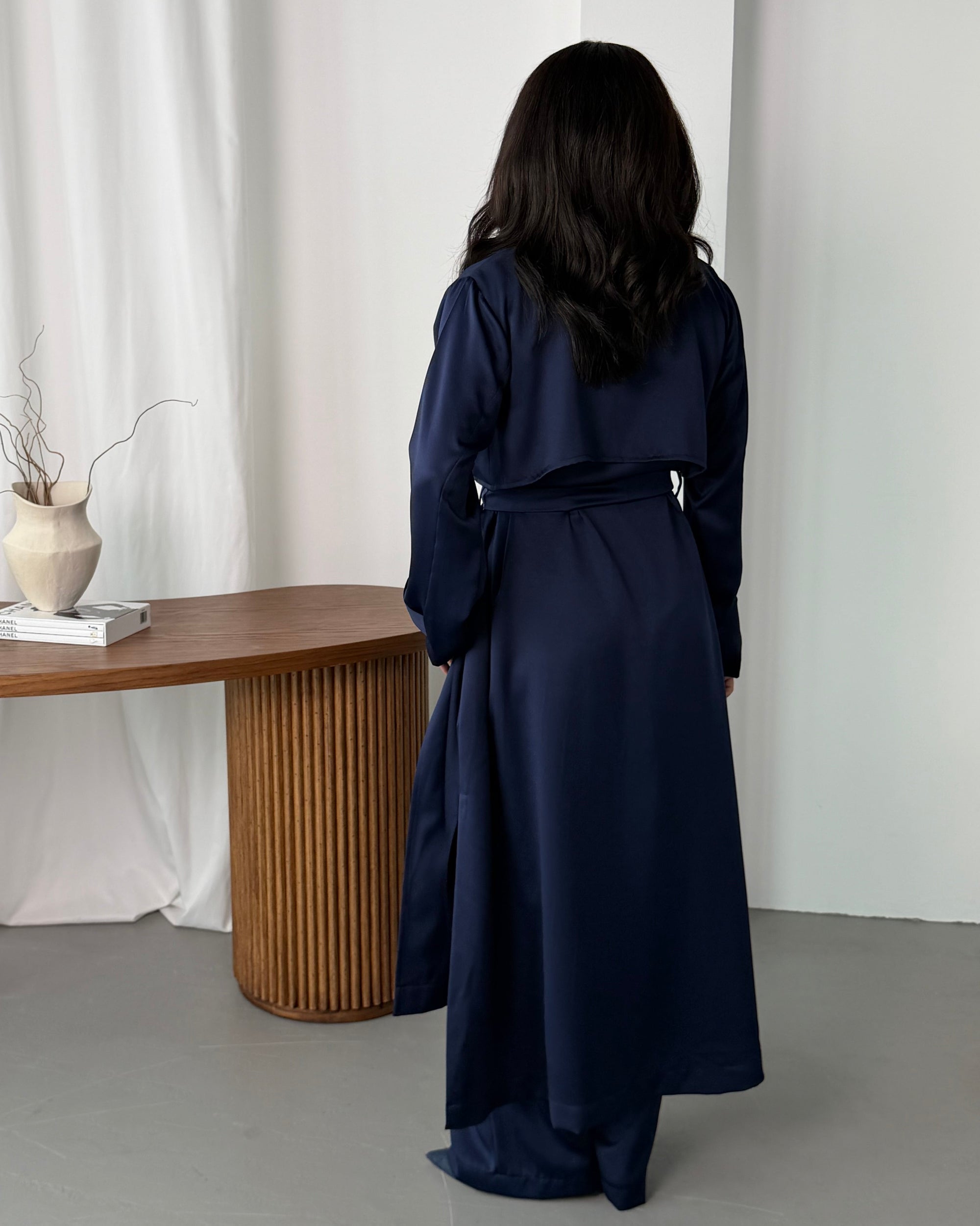 SILK COVERUP -NAVY