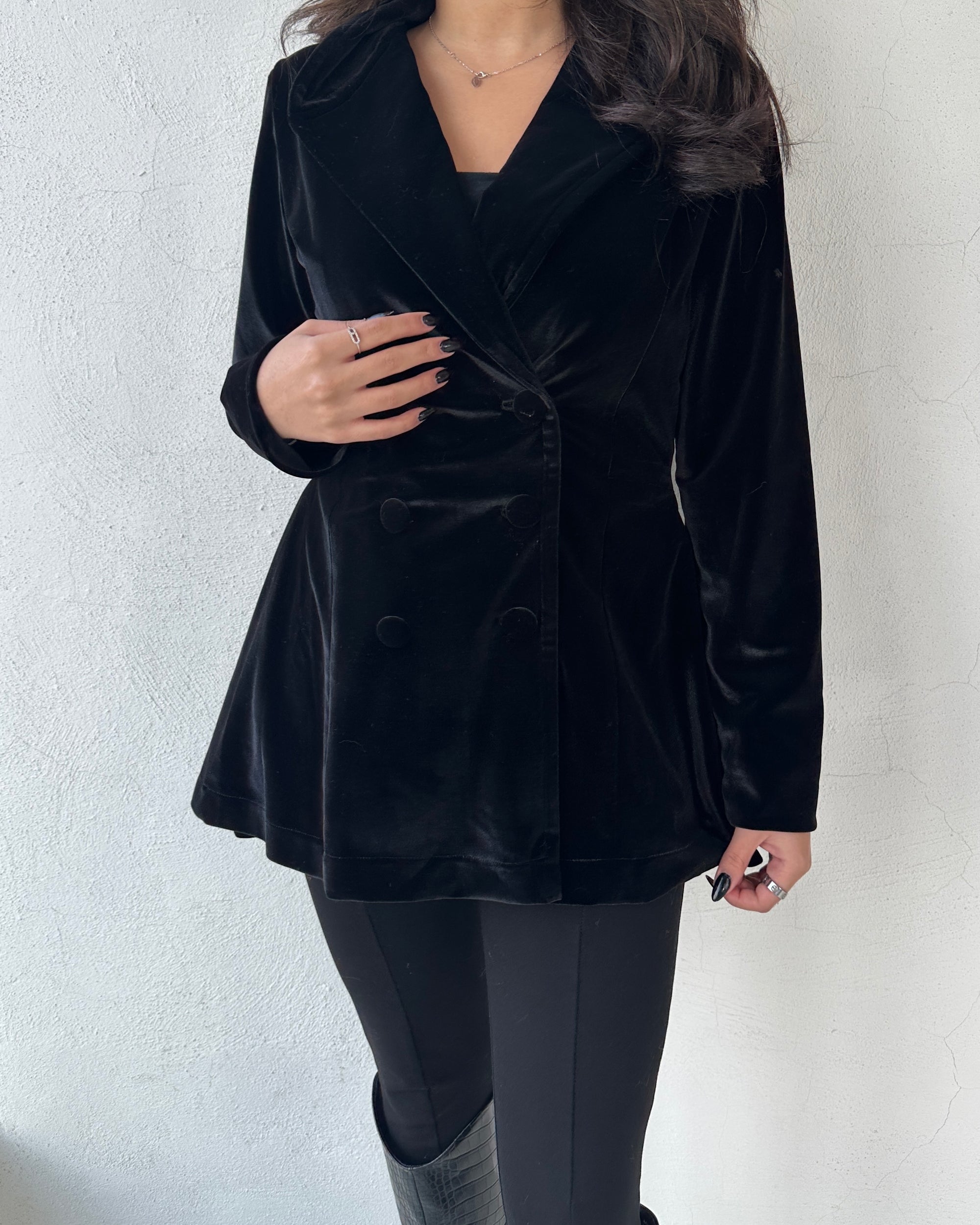VELVET BLAZER - NOIR