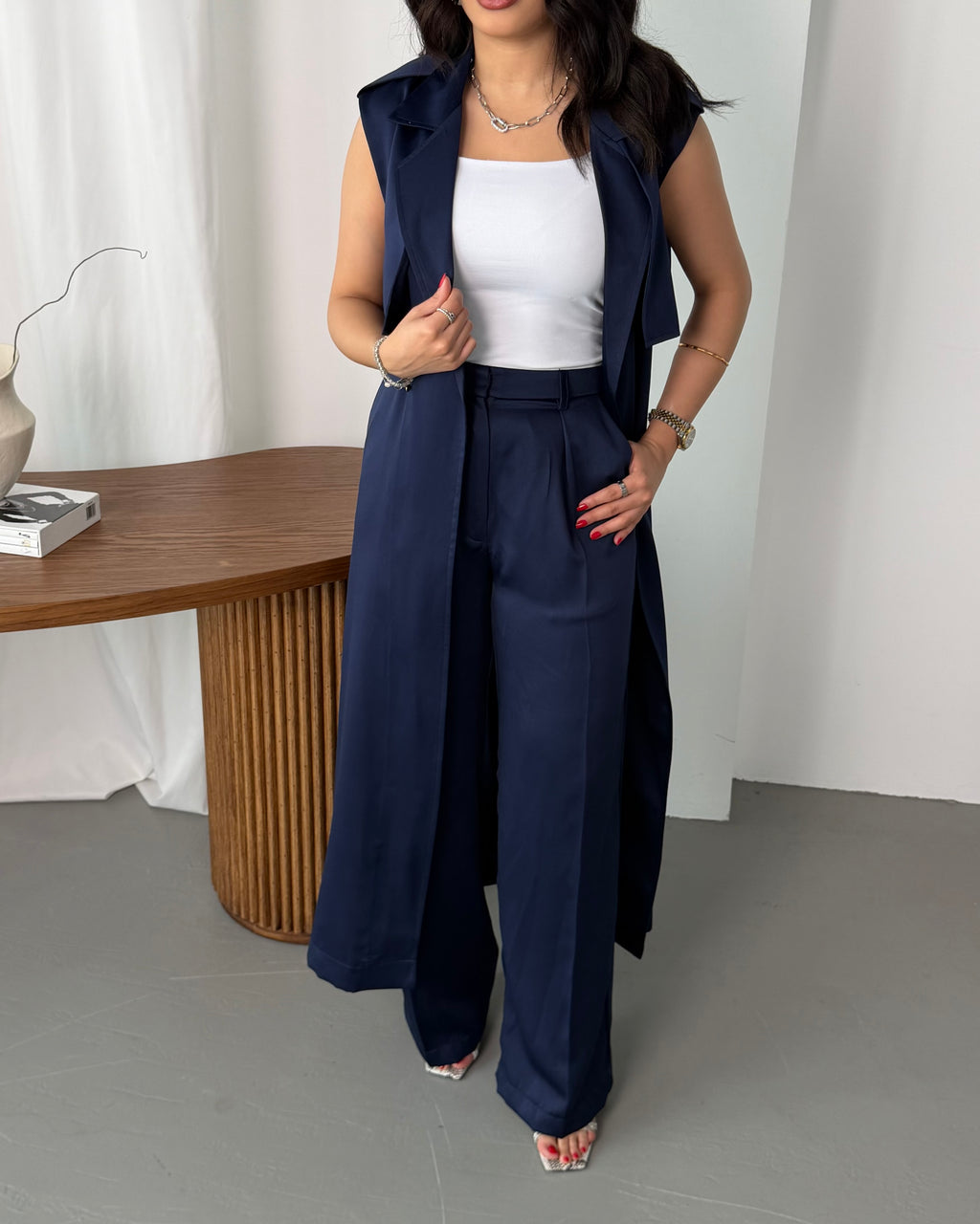 SILK SET -NAVY