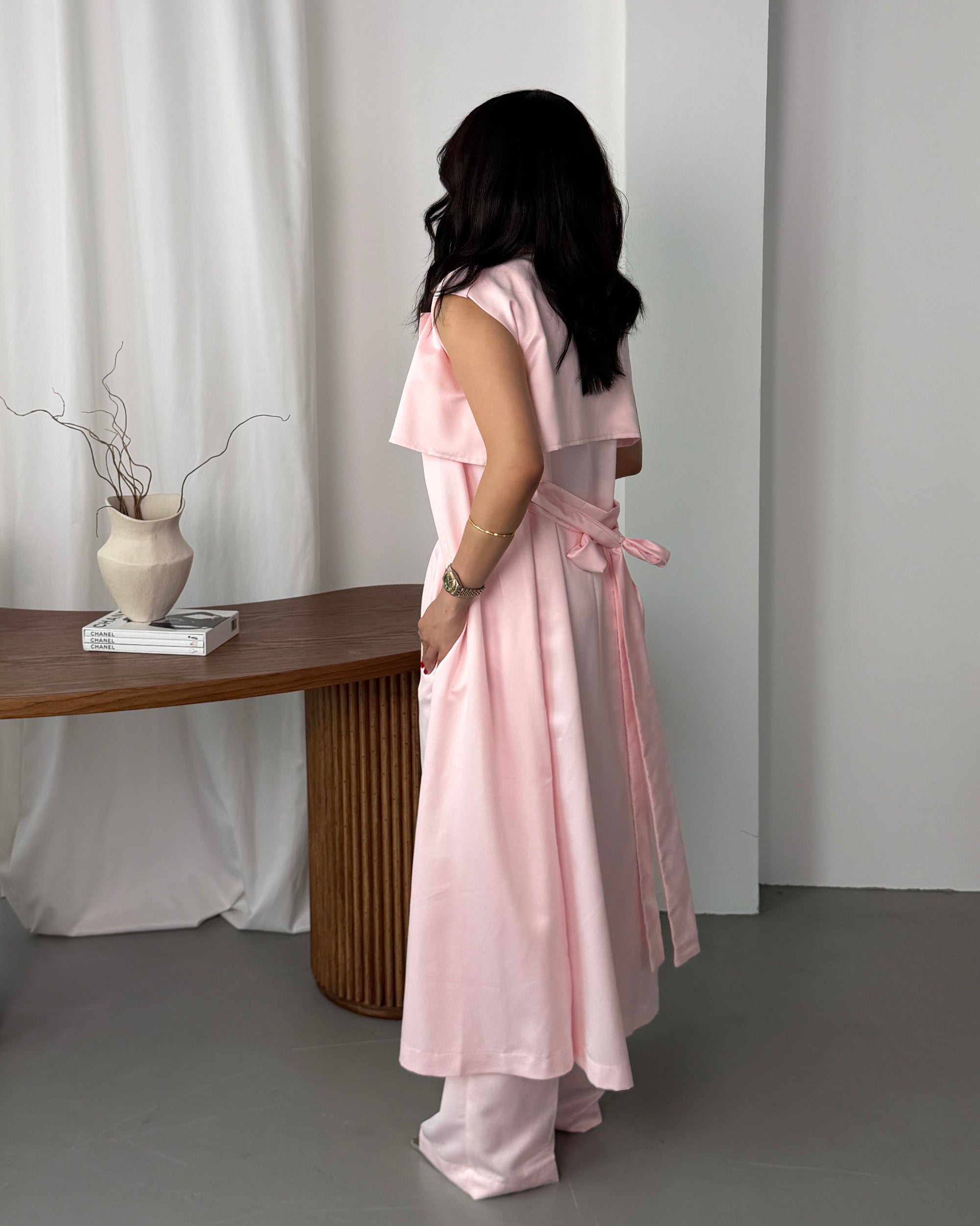 SILK COVERUP -PINK
