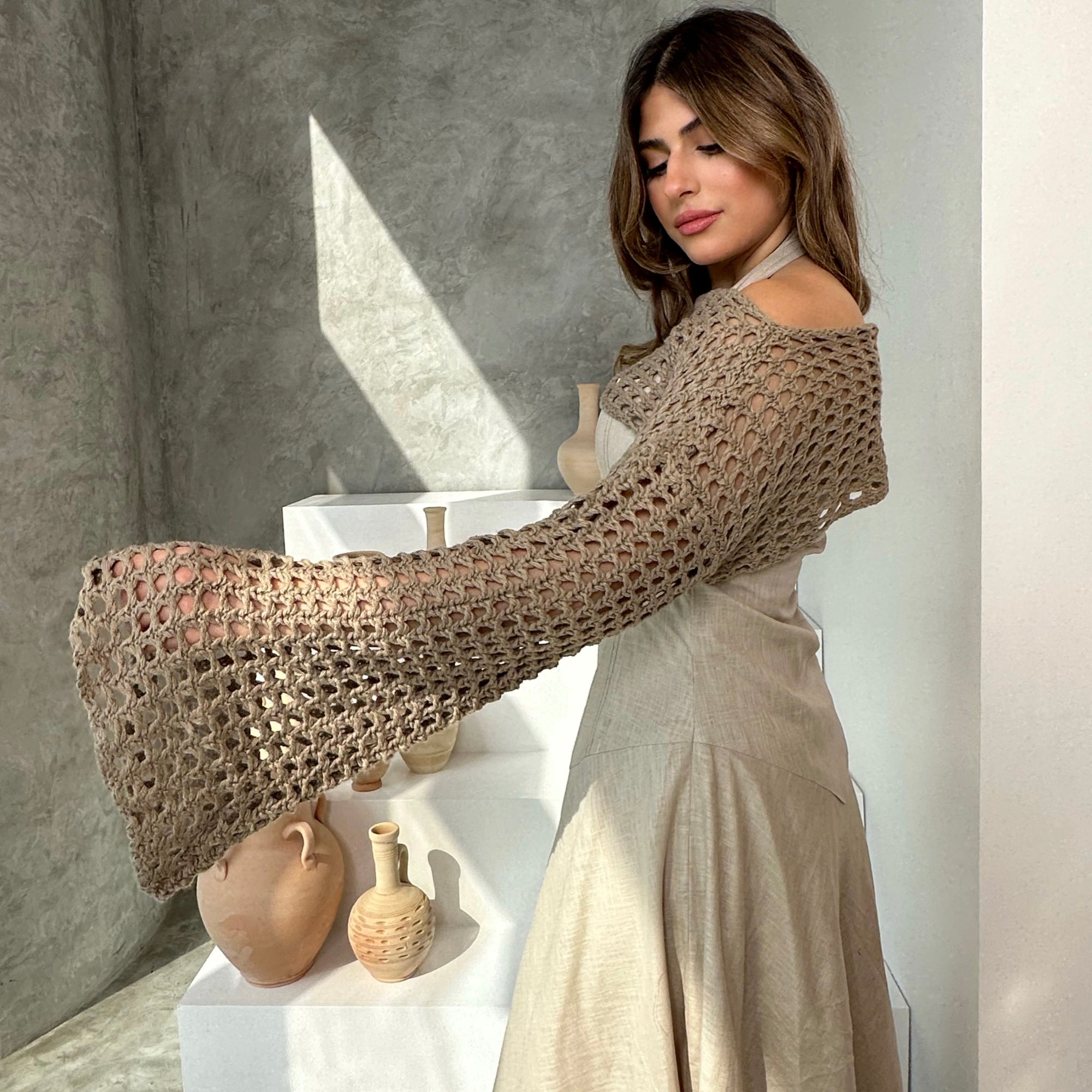 MESH KAFTAN - TAUPE