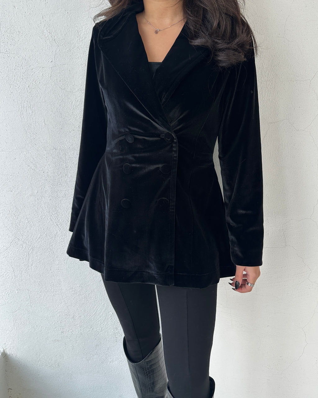 VELVET BLAZER - NOIR