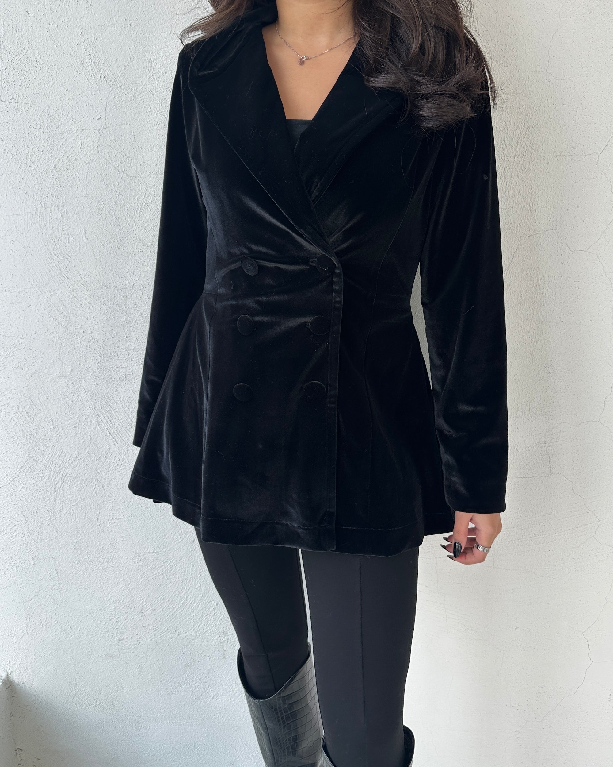 VELVET BLAZER - NOIR
