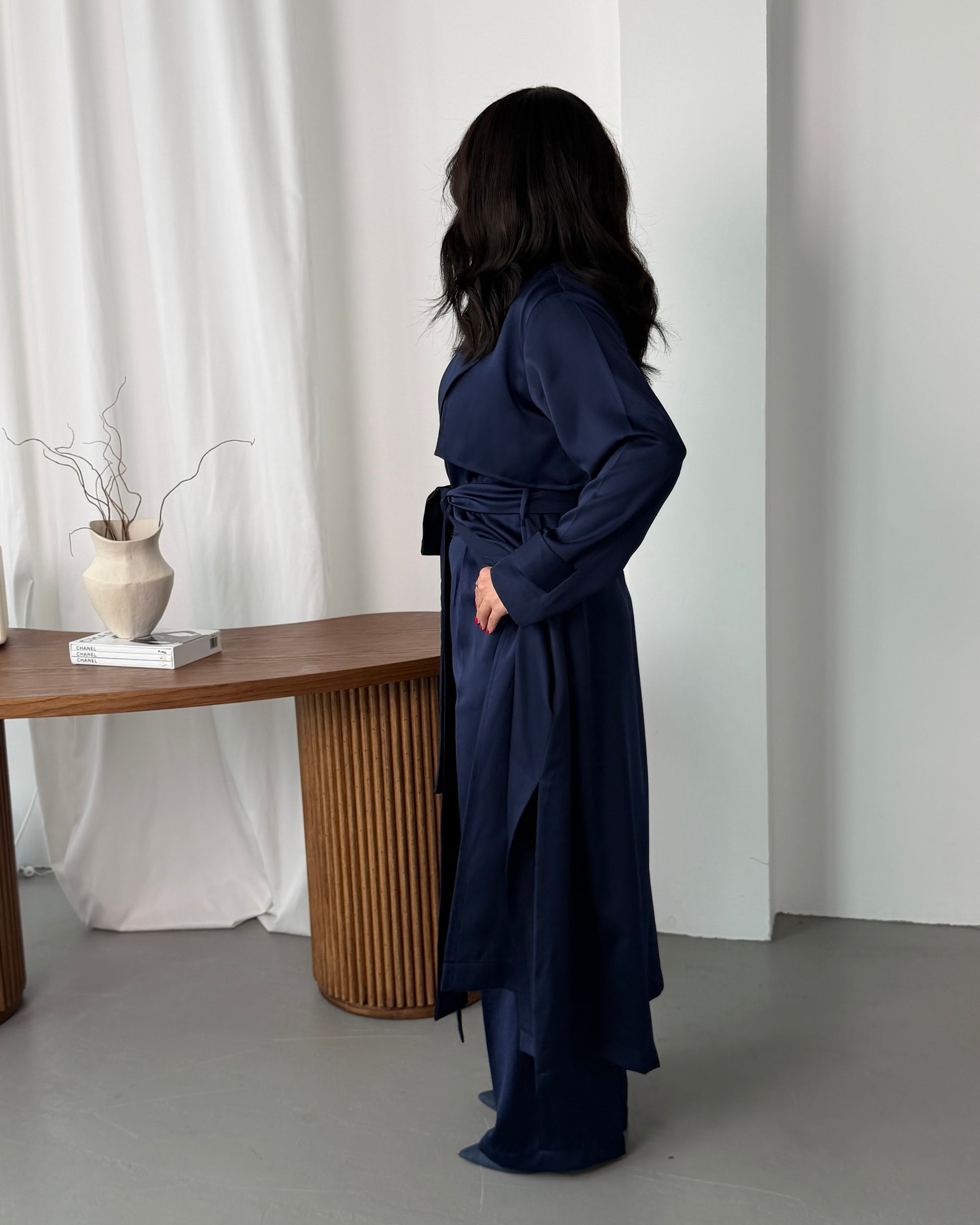 SILK COVERUP -NAVY