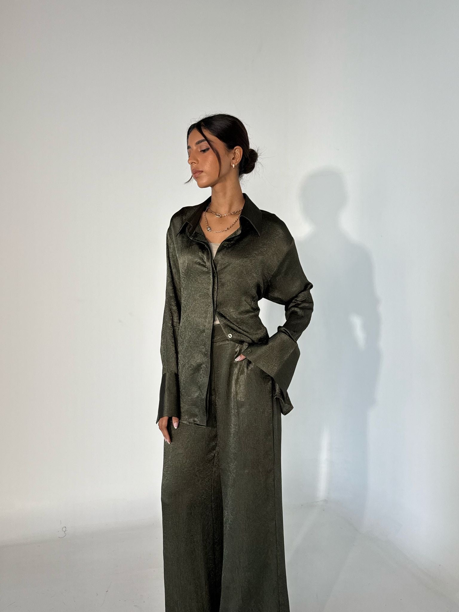 SATIN SET - OLIVE