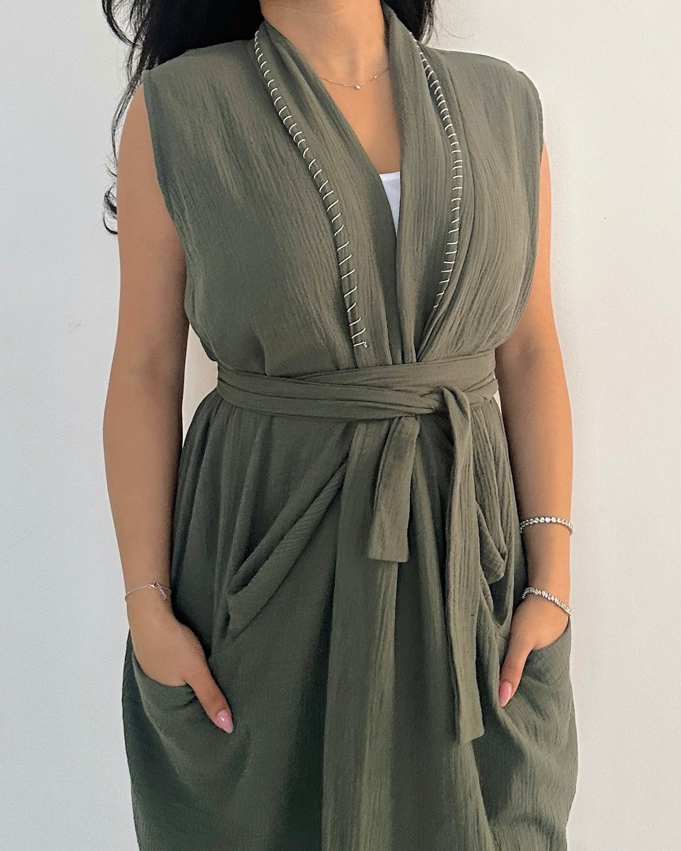 BELTED KAFTAN - SAGE