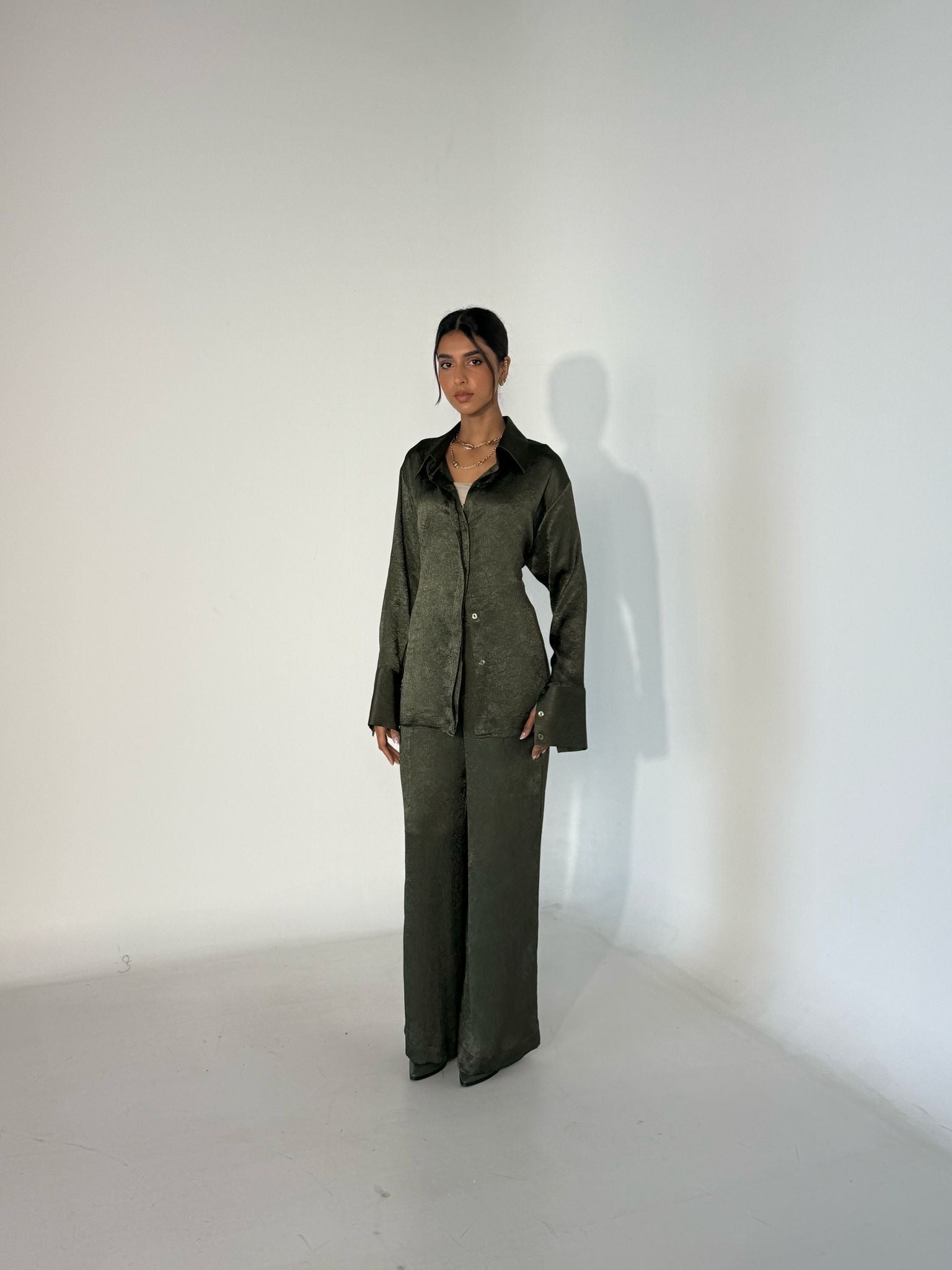 SATIN SET - OLIVE