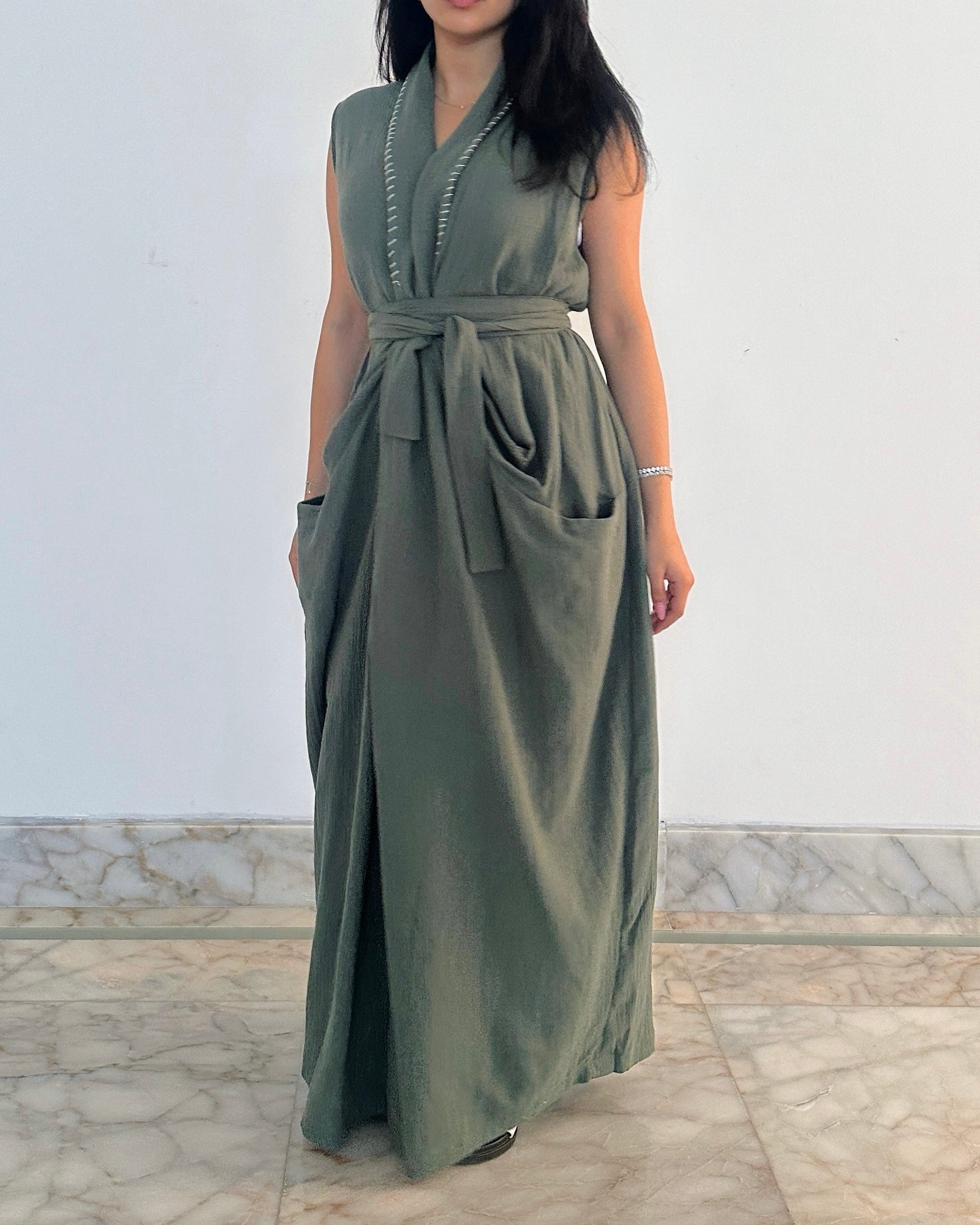BELTED KAFTAN - SAGE