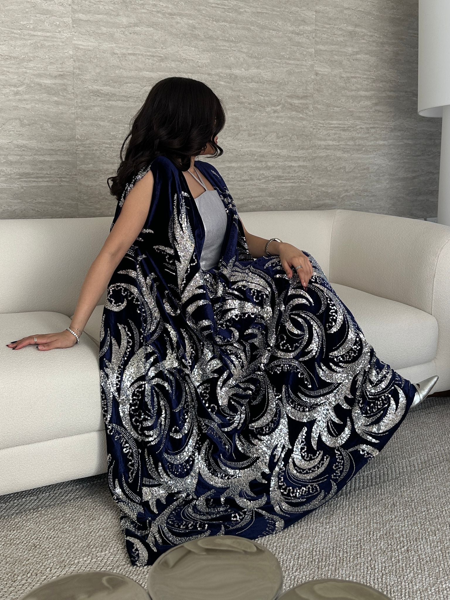 Drape velvet blue