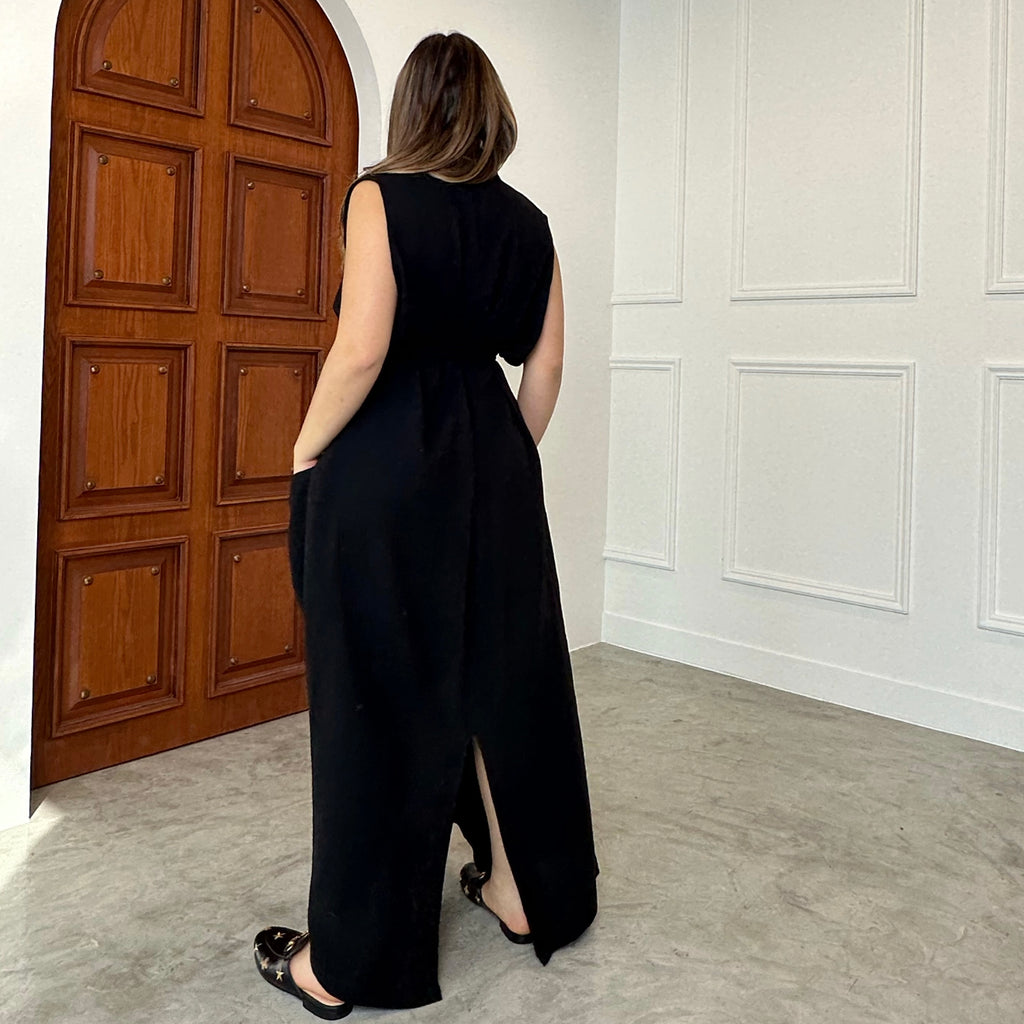 BELTED KAFTAN - BLACK