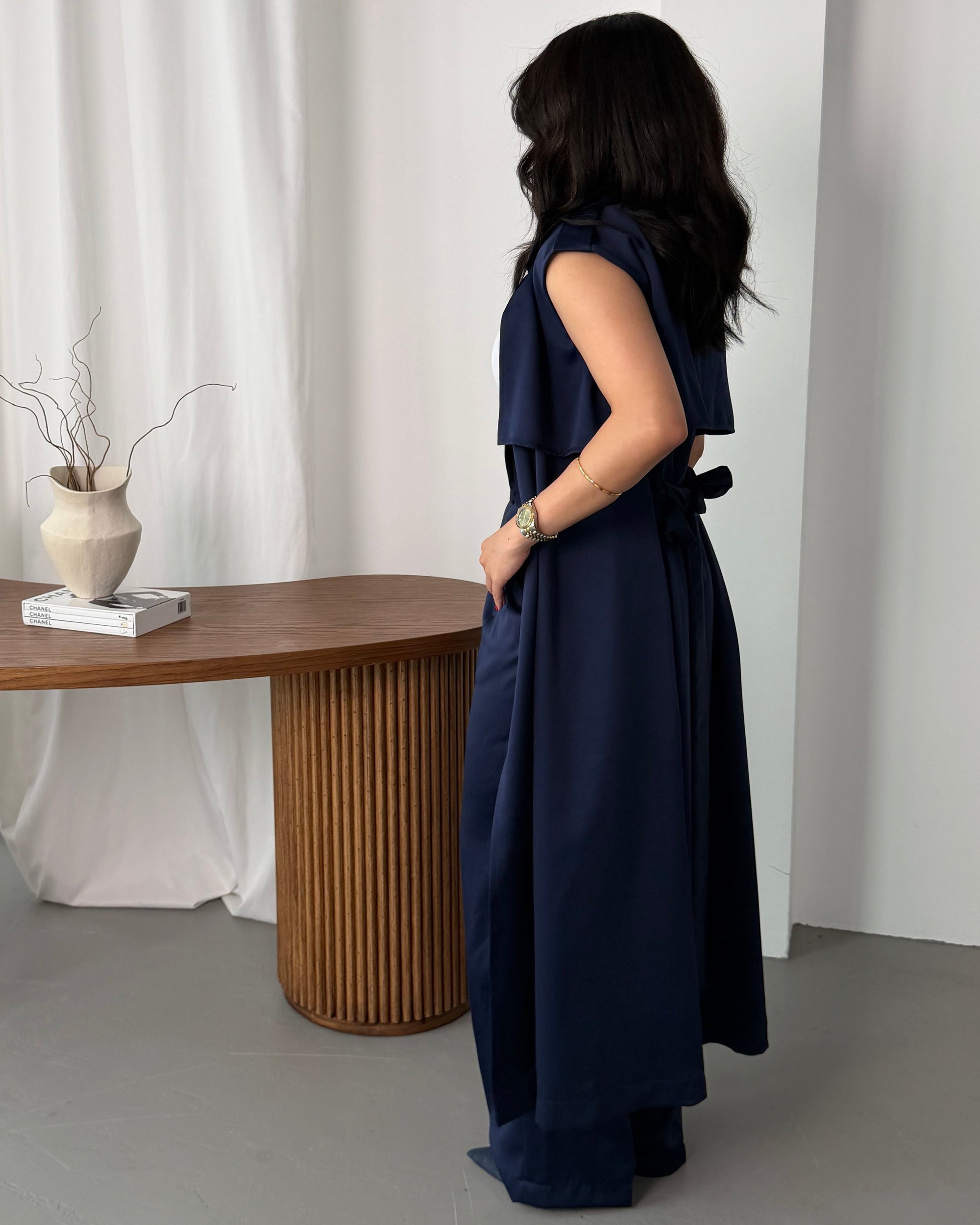 SILK COVERUP -NAVY