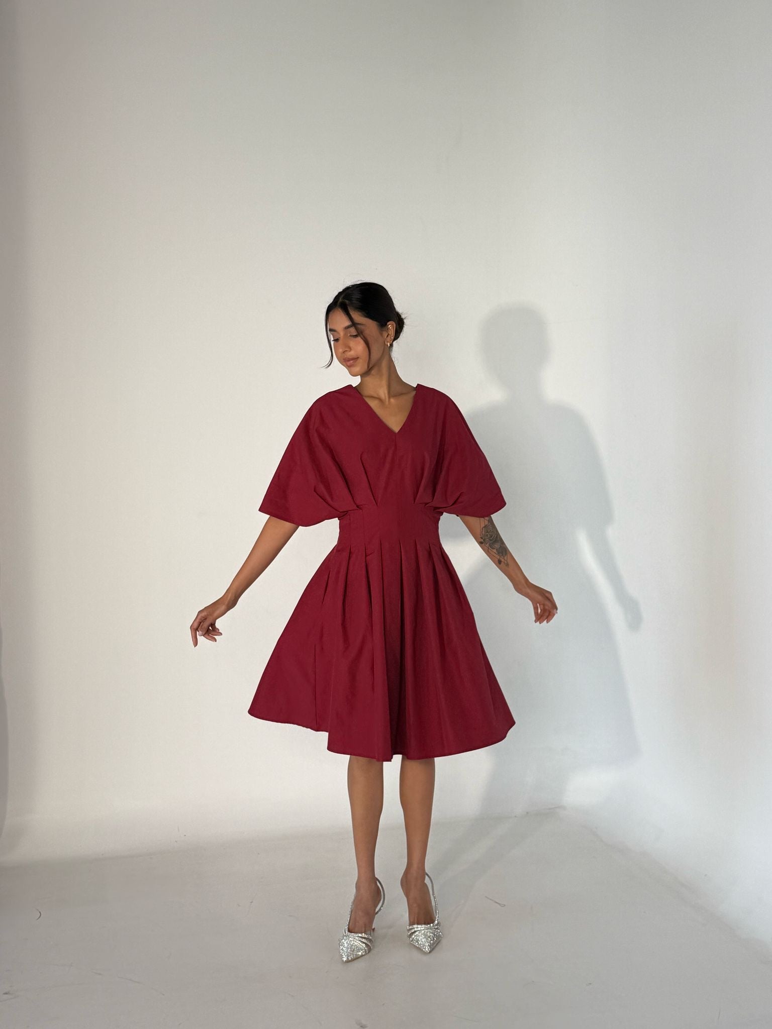 LIA DRESS- CHERRY