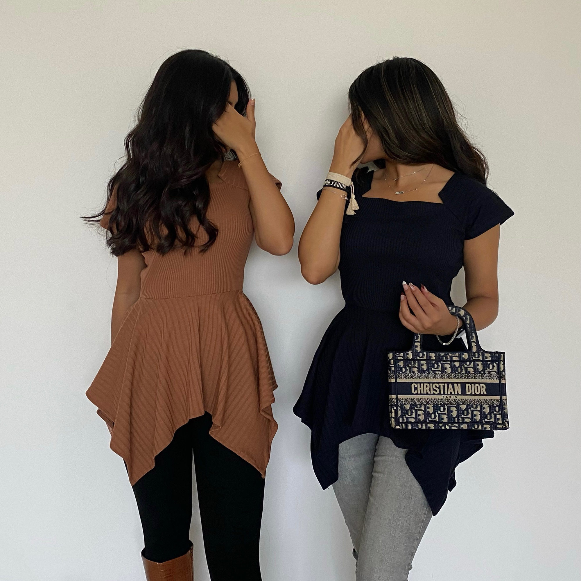 PEPLUM TOP - CHESTNUT