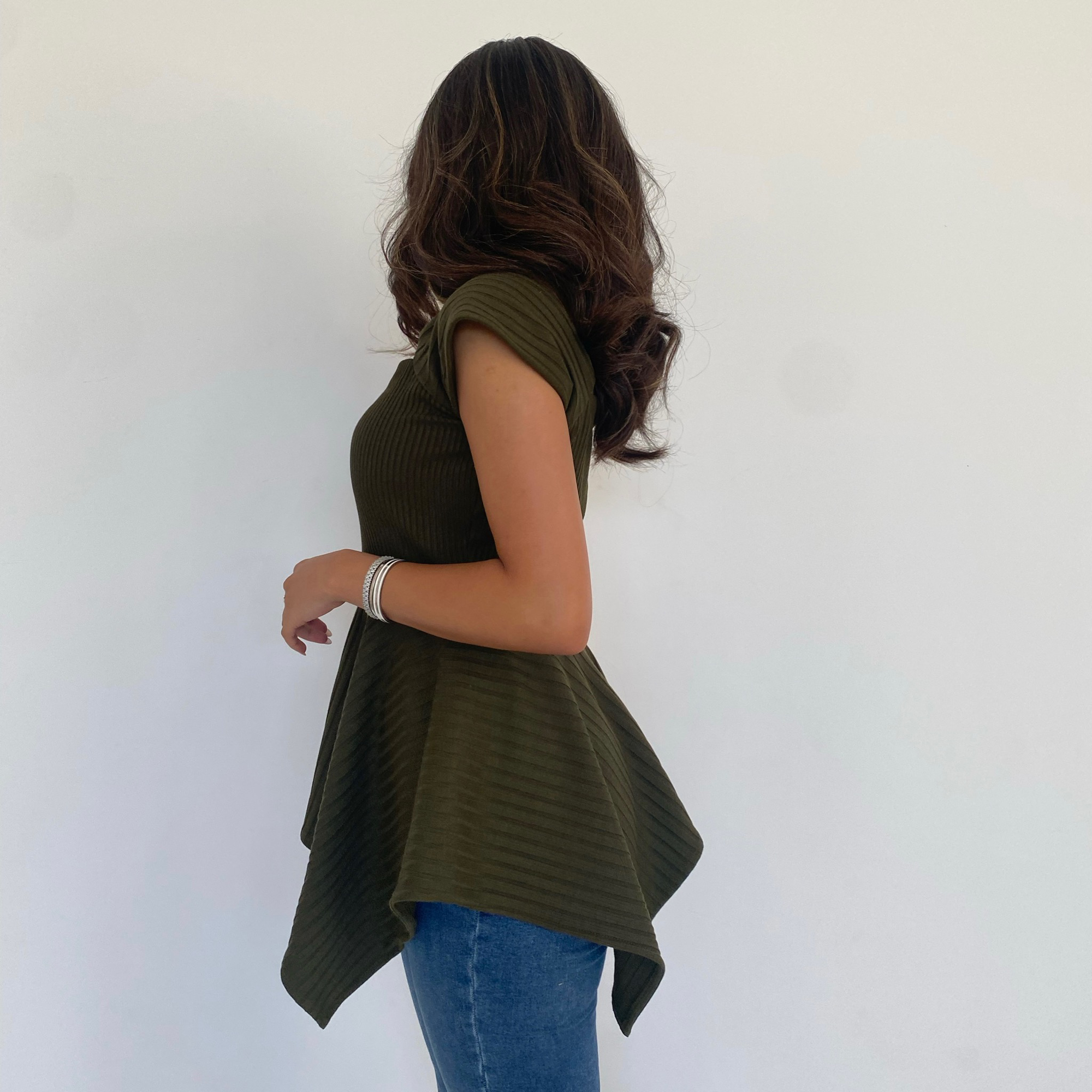 PEPLUM TOP - KHAKI