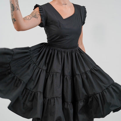 POPLIN DRESS - BLACK