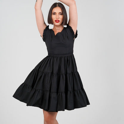 POPLIN DRESS - BLACK