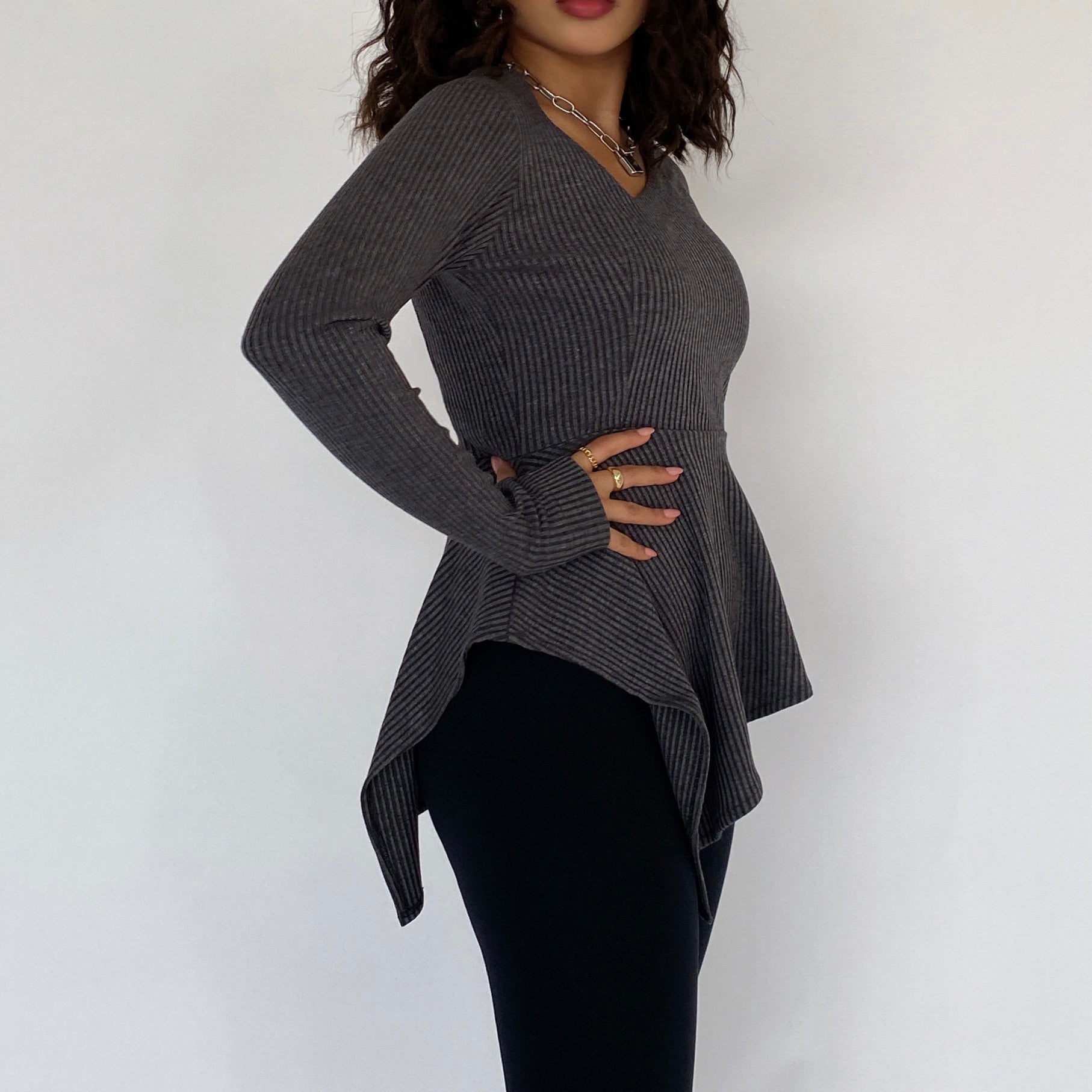 SIDE CUT TOP - GREY