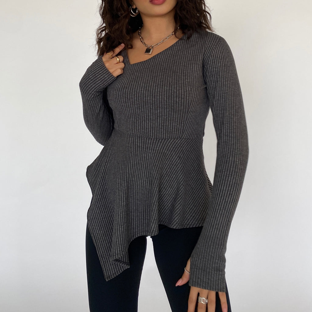 SIDE CUT TOP - GREY