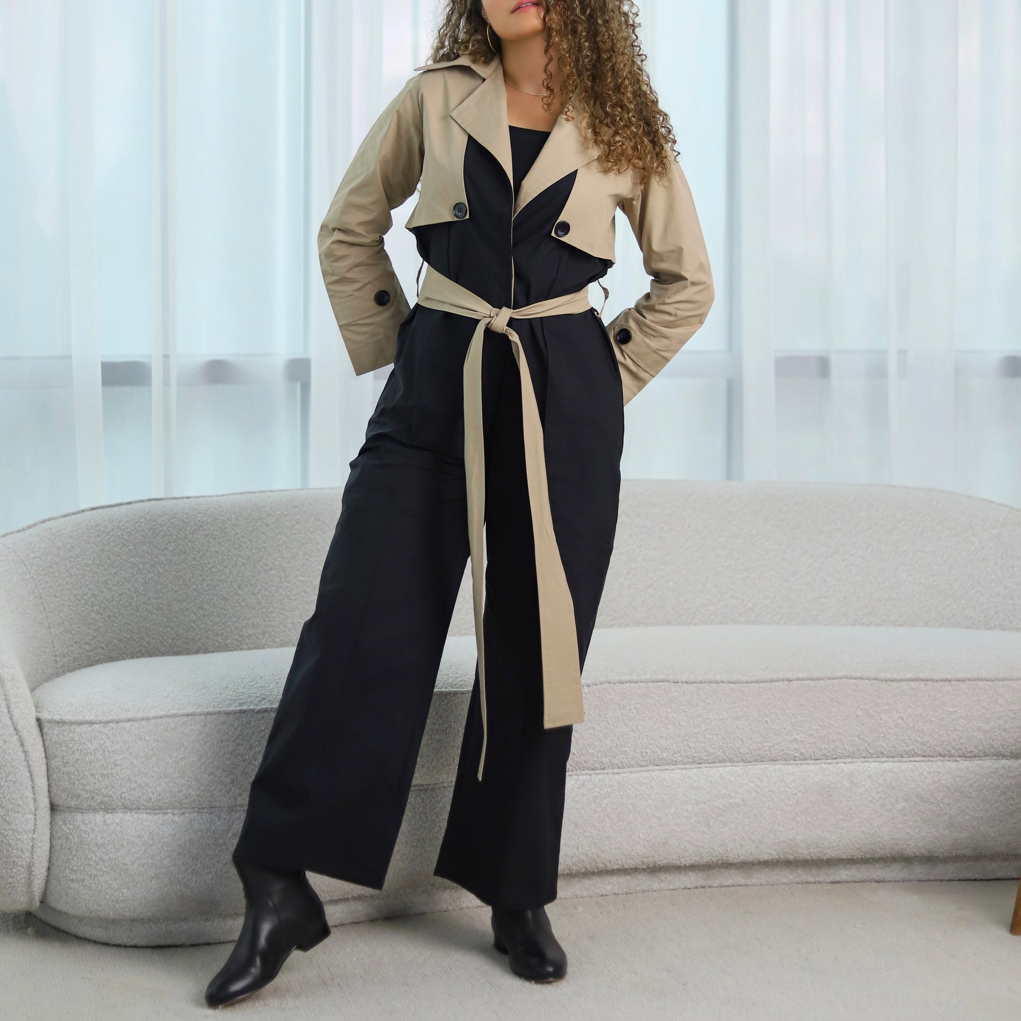 TRENCH JUMPSUIT - BEIGE