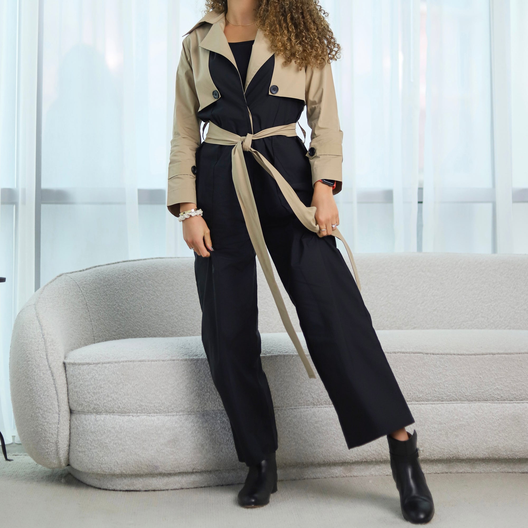 TRENCH JUMPSUIT - BEIGE