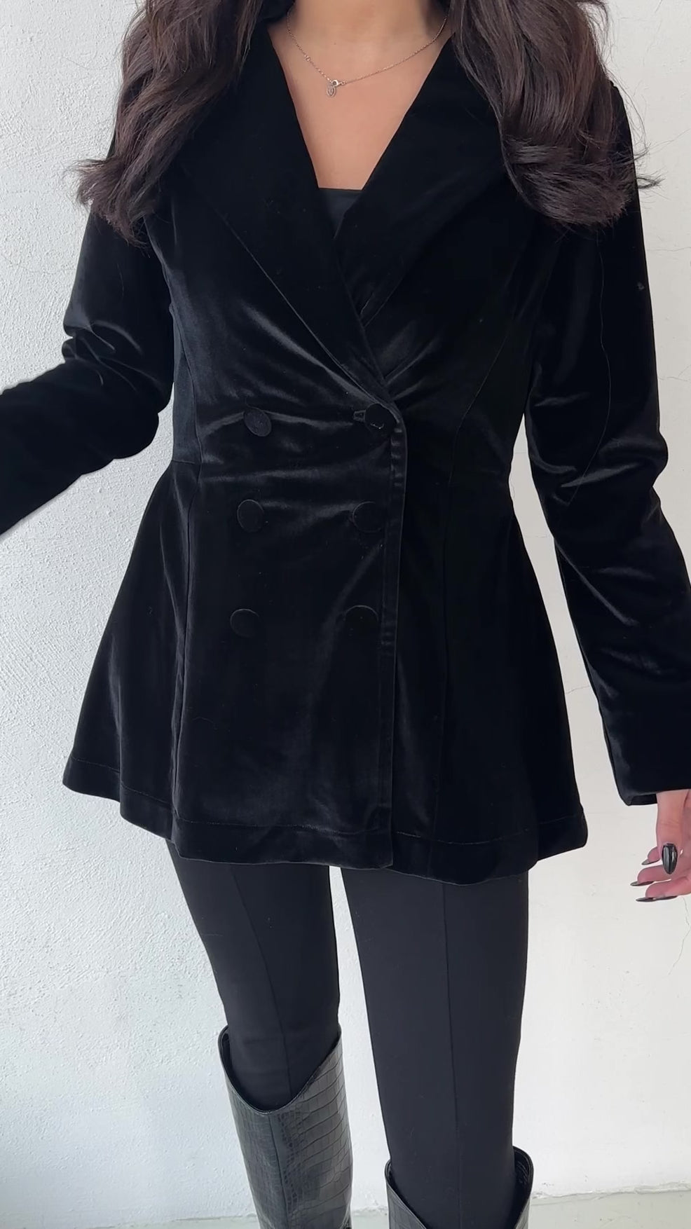 VELVET BLAZER - NOIR
