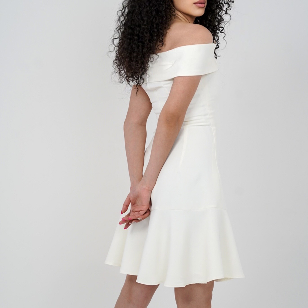OFF-SHOULDER DRESS - WHITE