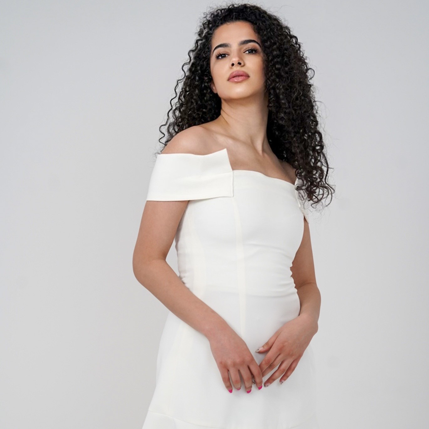 OFF-SHOULDER DRESS - WHITE